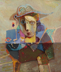 Girl with hat 61 53 oil on canvas